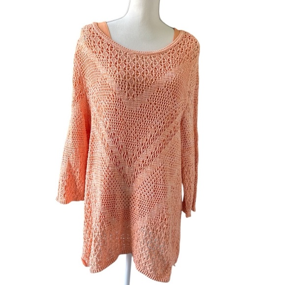 Chico's Orange Knit Sweater with matching tank size 3. 2 piece set - Picture 1 of 10